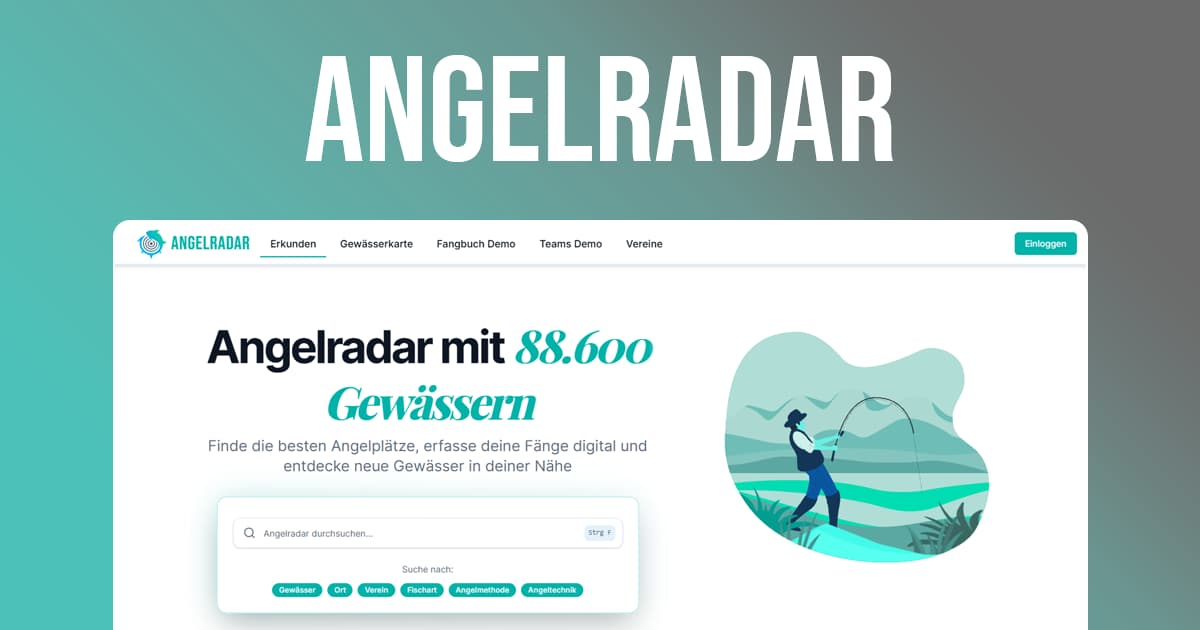Angelradar: interaktive Gewässerkarte und Fangbuch